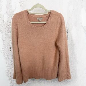 Calvin Klein Jeans Women Large Sweater Blush Pink Eyelash Knit Stretch